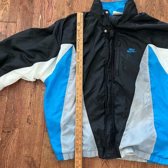Vintage 90s Nike Blue & Black Windbreaker Size Large Made in USA - Picture 4 of 8